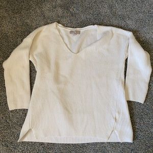 simple white v neck sweater